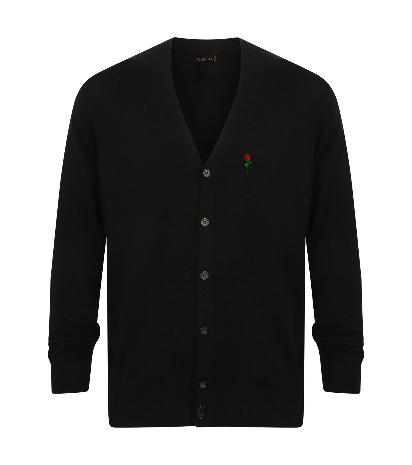 FORTBLAKE CLASSIC BLACK BUTTON CARDIGAN