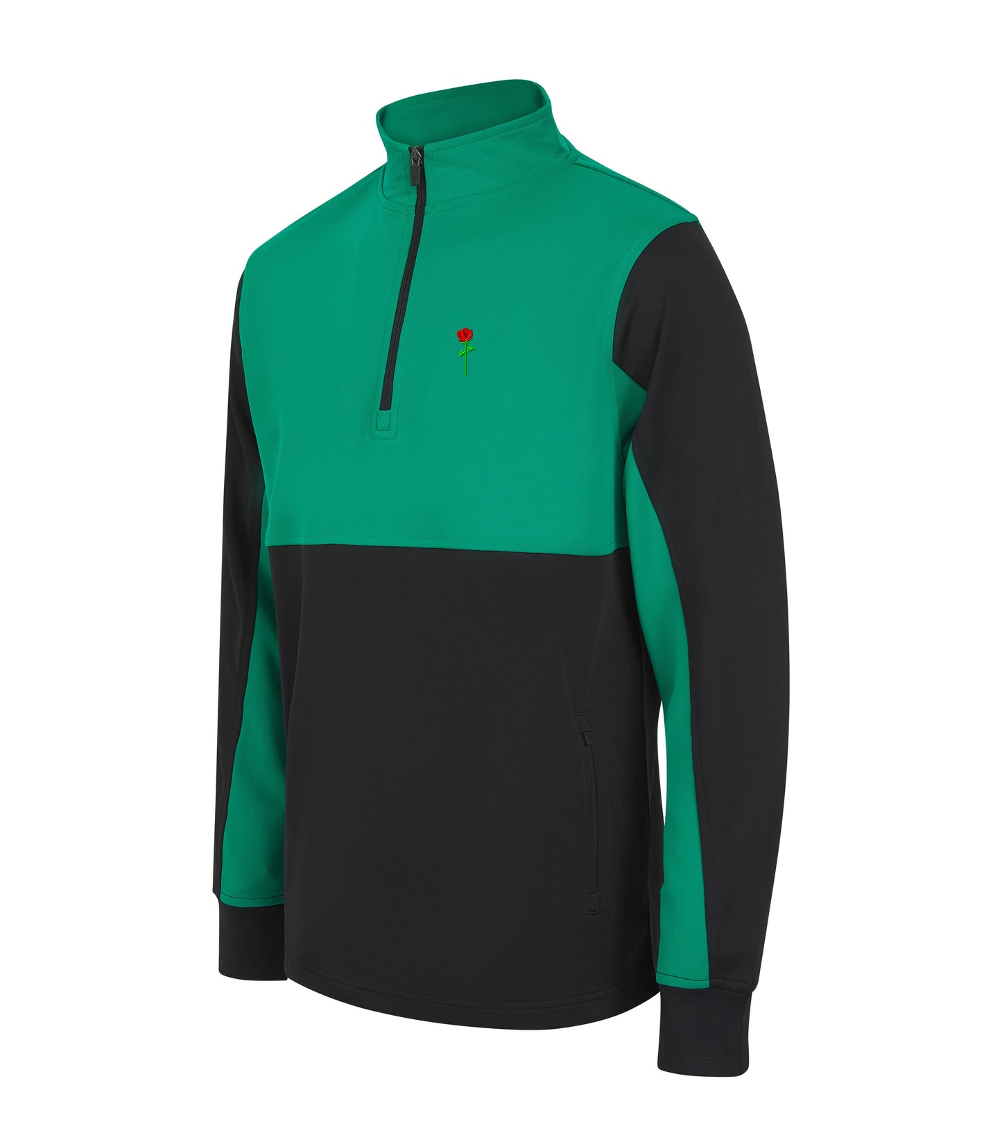 FORTBLAKE CLASSIC BLACK/GREEN QUARTER ZIP TRACK JACKET