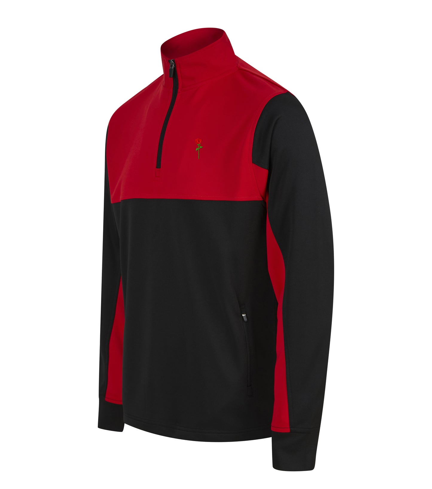 GIACCA SPORTIVA FORTBLAKE CLASSIC NERA/ROSSA CON ZIP A UN QUARTO