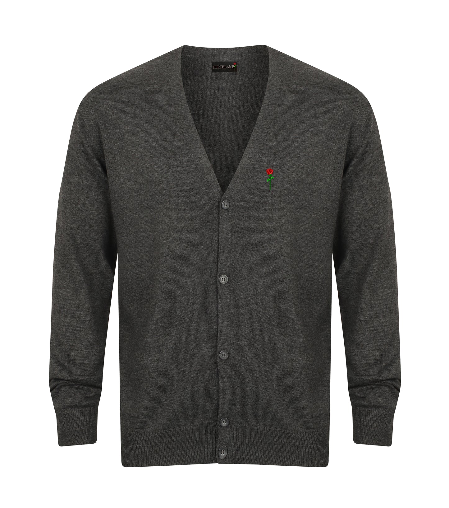 FORTBLAKE CLASSIC DARKGREY BUTTON CARDIGAN
