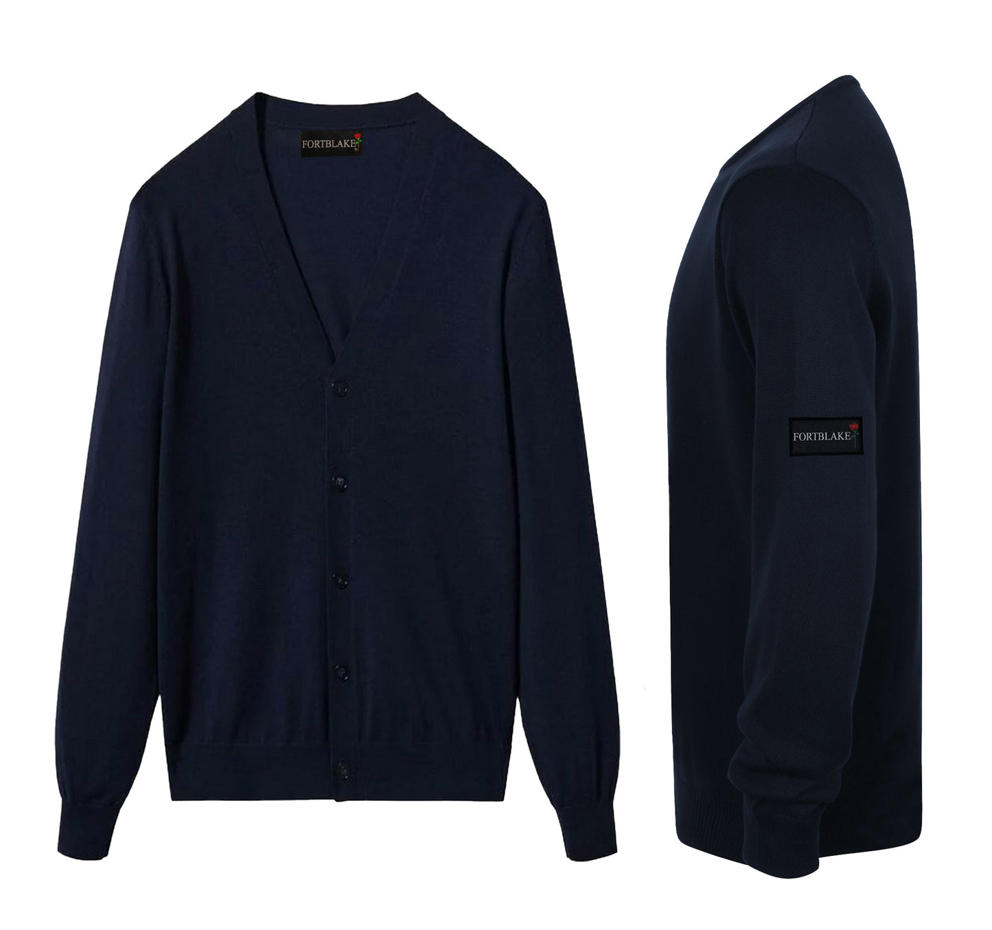 FORTBLAKE FLAG NAVY BUTTON CARDIGAN