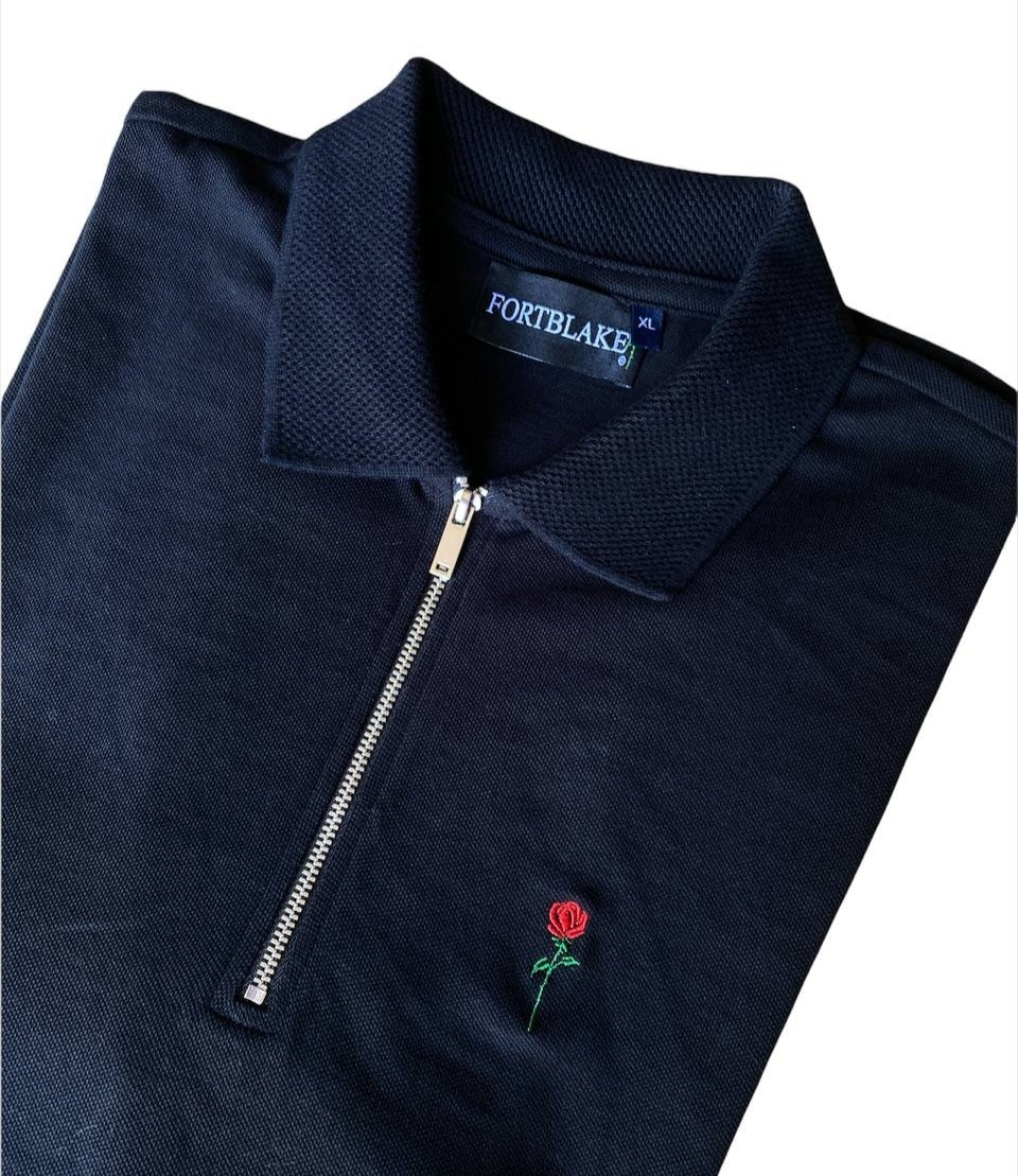 POLO CON ZIP NERA FORTBLAKE