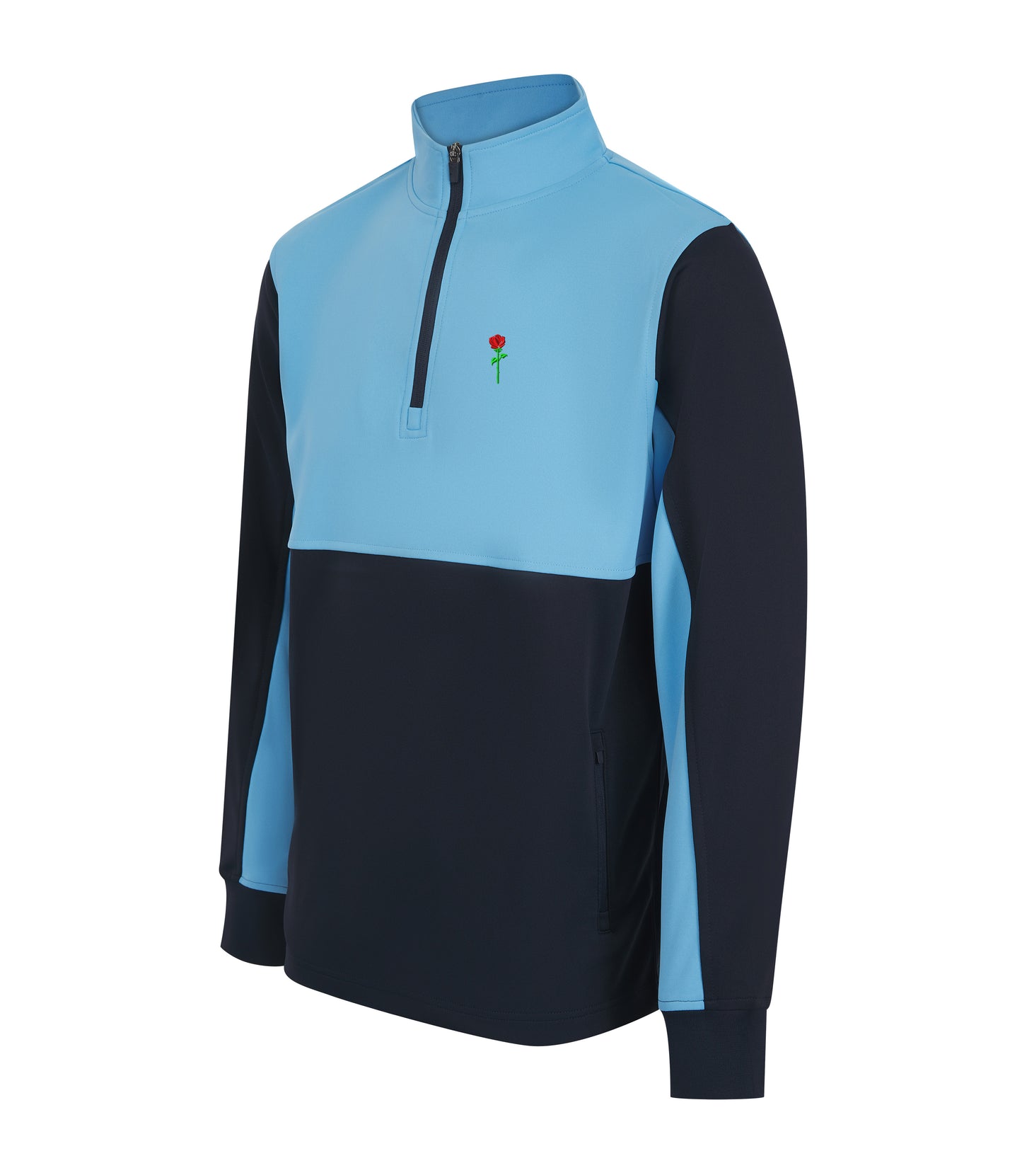 GIACCA SPORTIVA FORTBLAKE CLASSIC NAVY/SKY CON ZIP A UN QUARTO