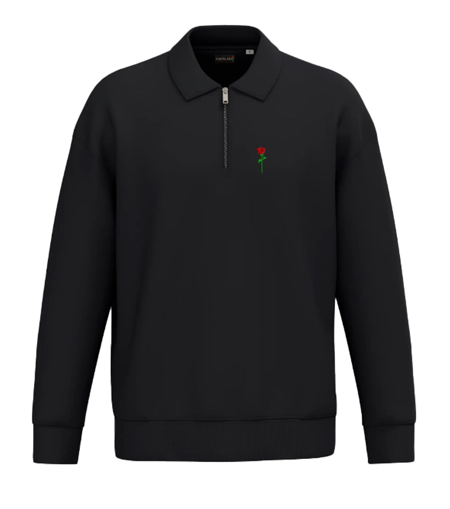 FORTBLAKE CLASSIC NOIR, MAILLE À QUART DE FERMETURE ÉCLAIR