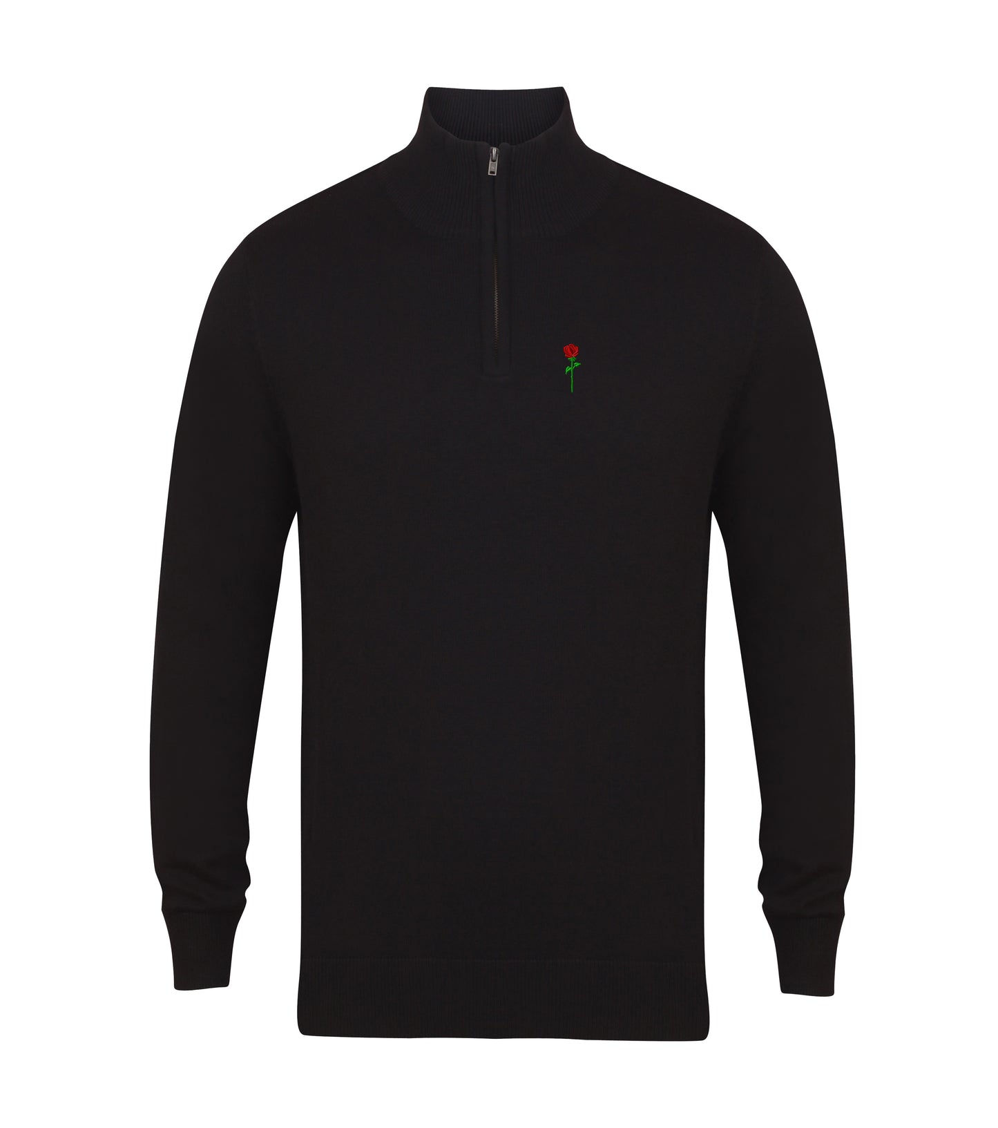 FORTBLAKE CLASSIC BLACK QUARTER ZIP KNITWEAR