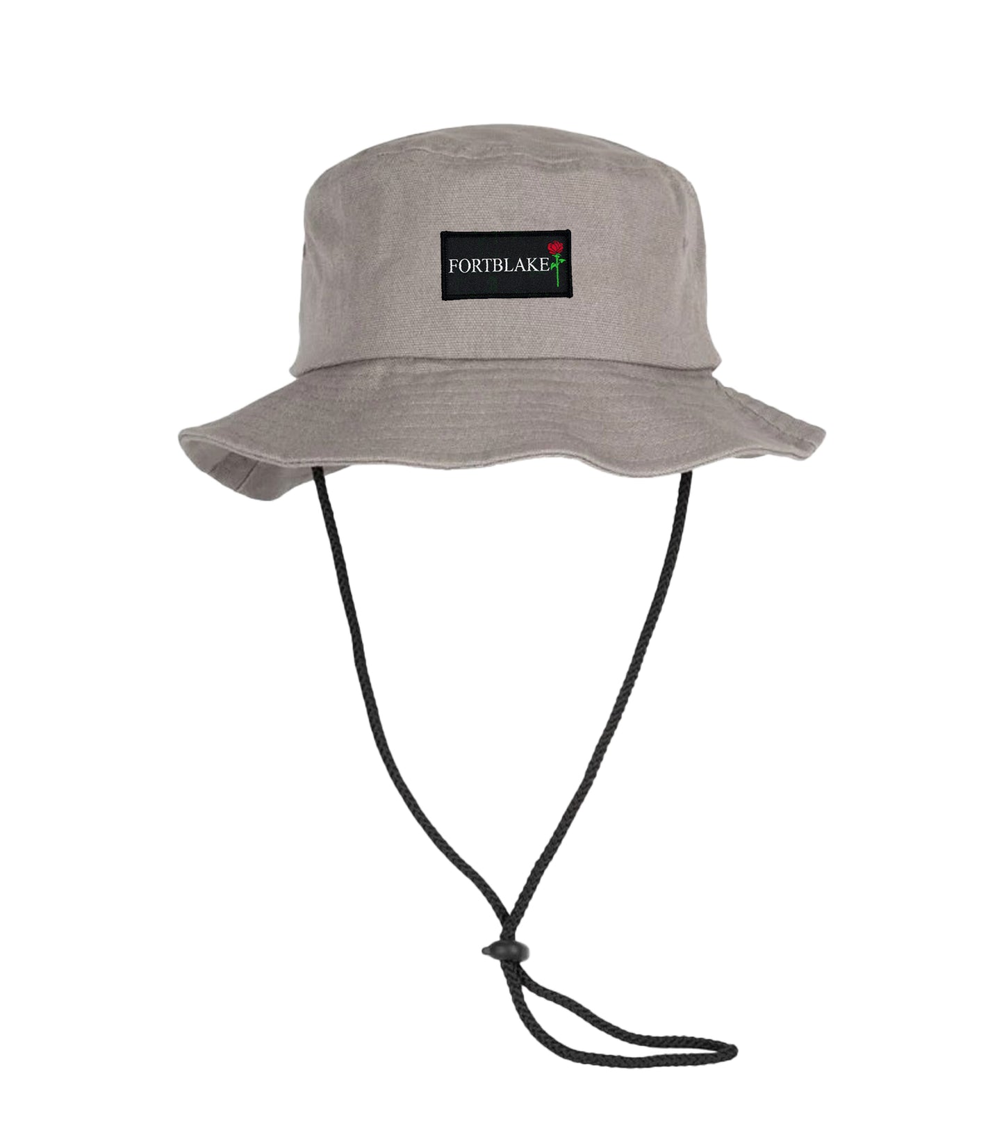 CHAPEAU BUCKET À CORDE GRIS AVEC DRAPEAU FORTBLAKE
