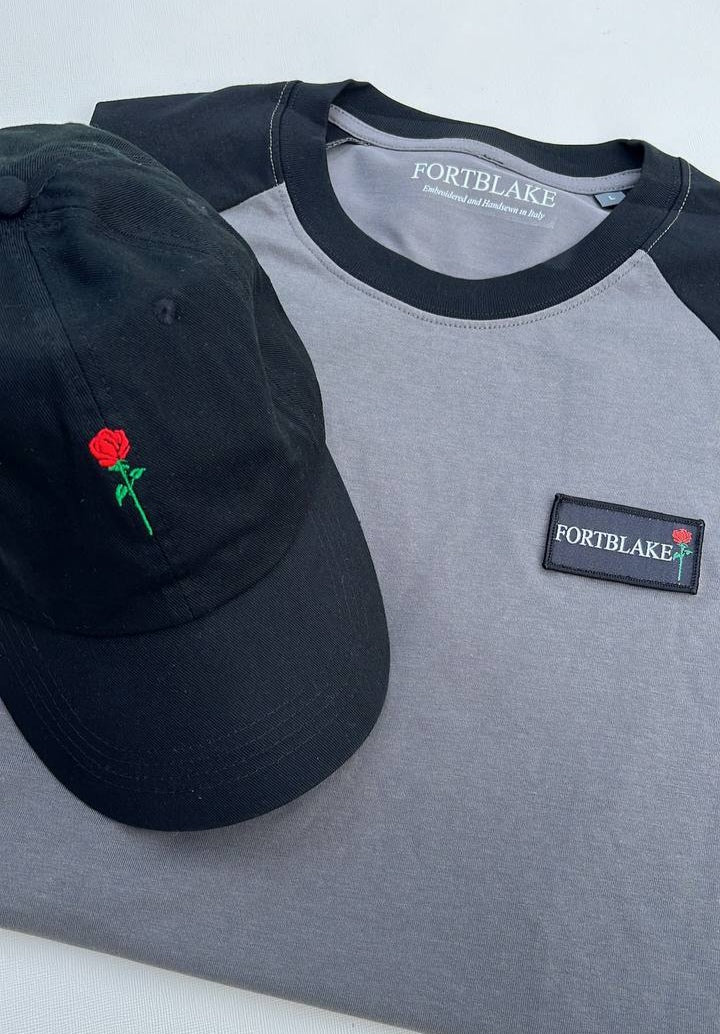 T-SHIRT BICOLORE GRIGIO SCURO/NERO FORTBLAKE