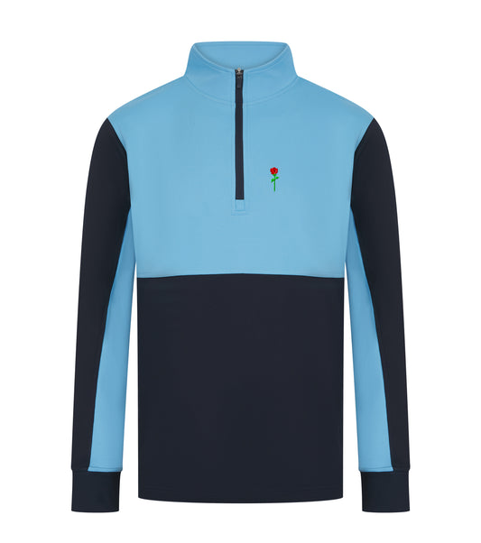 GIACCA SPORTIVA FORTBLAKE CLASSIC NAVY/SKY CON ZIP A UN QUARTO