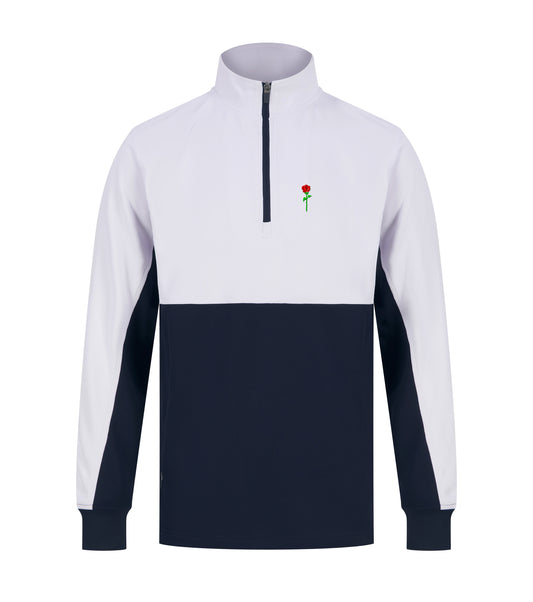 GIACCA SPORTIVA FORTBLAKE CLASSIC BLU NAVY/BIANCO CON ZIP A UN QUARTO DI TAGLIO