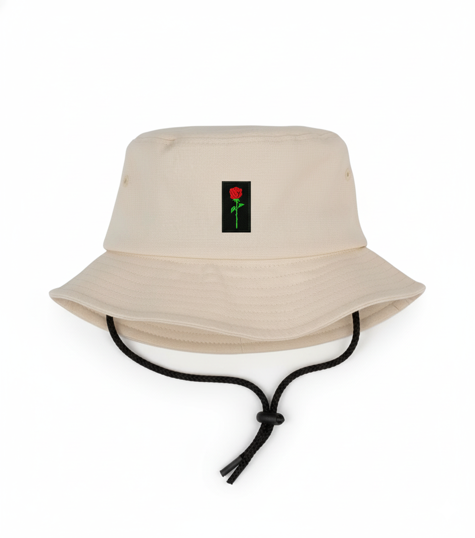FORTBLAKE WAVE CREAM STRING BUCKET HAT