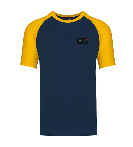 T-SHIRT BICOLORE BLU MARINO/GIALLO FORTBLAKE
