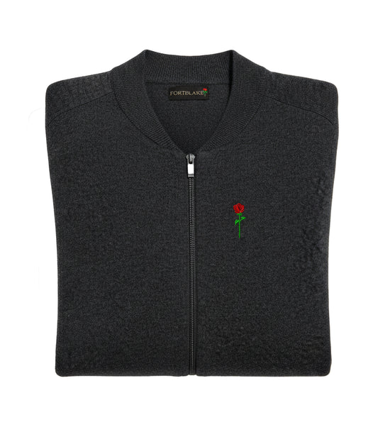 FORTBLAKE CLASSIC DARKGREY CARDIGAN KNITWEAR