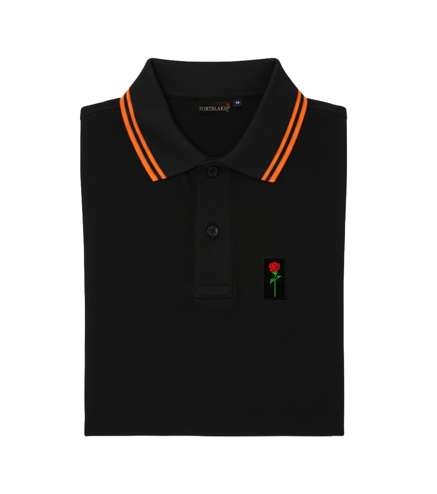 POLO FORTBLAKE CON PUNTA NERA/ARANCIONE