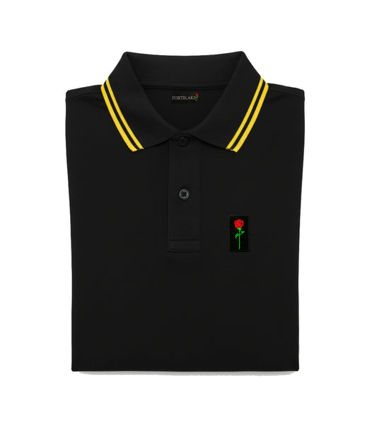 FORTBLAKE BLACK/YELLOW TIPPED POLOSHIRT
