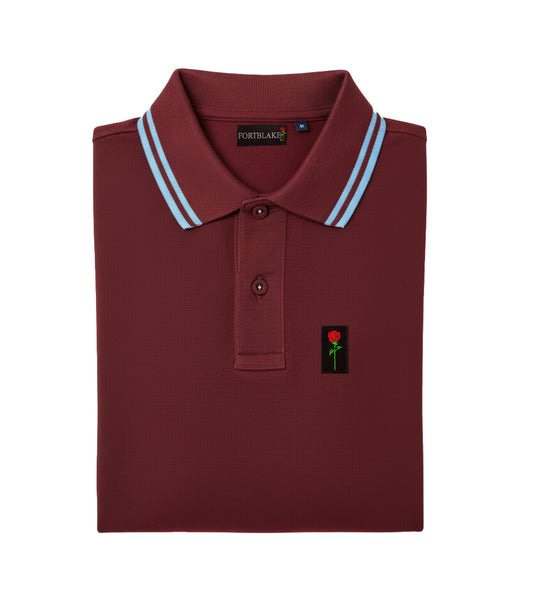 FORTBLAKE BORDEAUX/SKY TIPPED POLOSHIRT