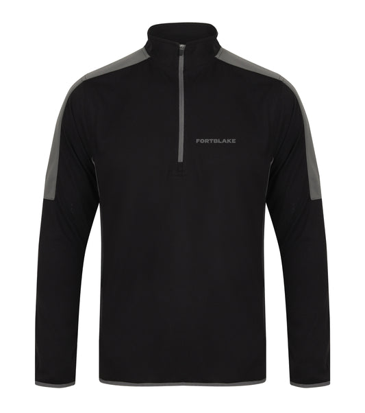 FORTBLAKE DERBY BLACK/GREY QUARTER ZIP TRACK JACKET