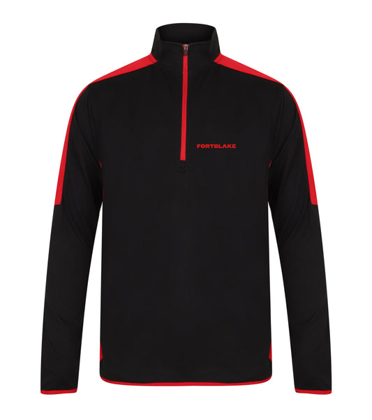 FORTBLAKE DERBY BLACK/RED QUARTER ZIP TRACK JACKET
