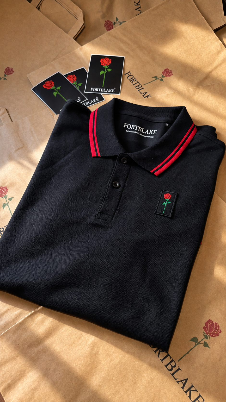 POLO FORTBLAKE CON PUNTA NERA/ROSSA