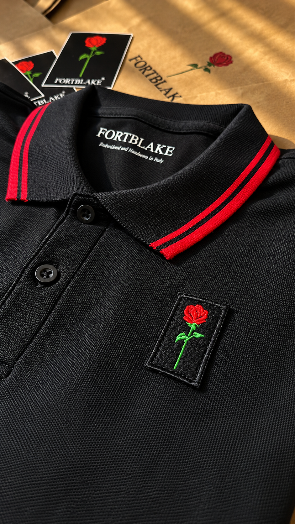POLO FORTBLAKE CON PUNTA NERA/ROSSA