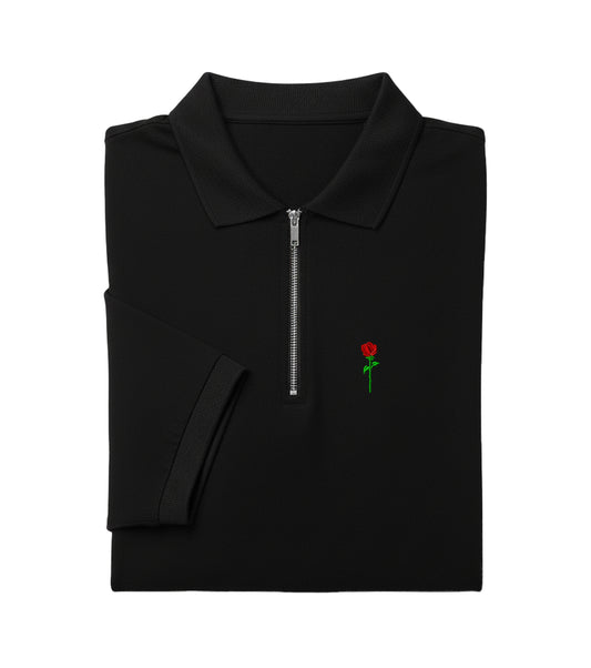 FORTBLAKE BLACK ZIP POLOSHIRT