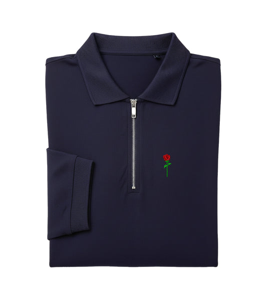 FORTBLAKE NAVY ZIP POLOSHIRT